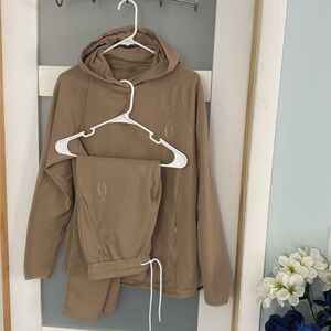 HERA/HERO Set Hoodie Shirt Mens LARGE Gym Workout Compression Stretch and Jogg